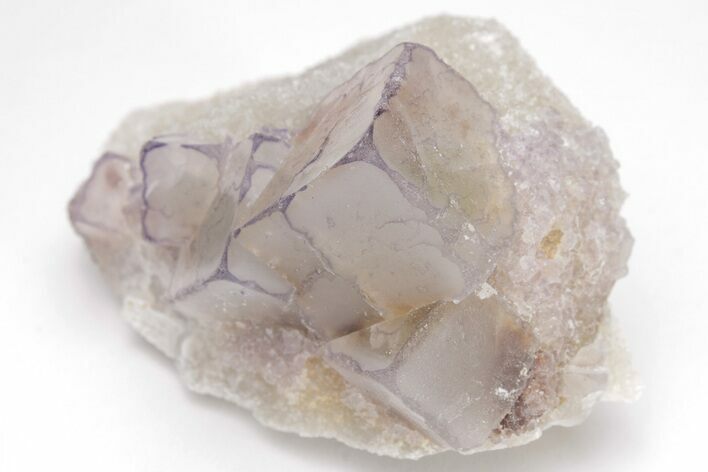 Purple Edge Fluorite Crystal Cluster - Qinglong Mine, China #205493